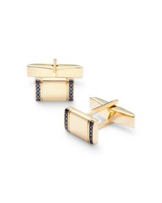 Bloomingdale's Fine Collection Men's Black Diamond Cufflinks in 14K Gold, 0.15 ct. t.w. Diamond Cufflinks Men, Diamond Cufflinks, Diamond Cufflink, Cufflinks Men, Black Diamond, Gold Black, Cufflinks, Jewelry Accessories, Luxury Fashion