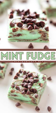 Mint fudge is essentially mint chocolate ice cream in cookie form! This Christmas dessert idea will give you your favorite sweet in just one piece, with creamy mint and chocolate chips. It's a cool, decadent, and delicious sweet treat to make at home! Fudge With Chocolate Chips, Mint Chip Desserts, Mint Fudge Recipe, Mint Fudge, St Patrick's Day Dessert, Mint Desserts, Mint Chocolate Ice Cream, Decadent Chocolate Desserts