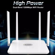 the high power dual - band wifi router is on display