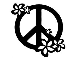 a peace sign with flowers on it