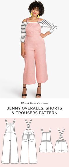 the jenny overalls and trousers pattern is shown