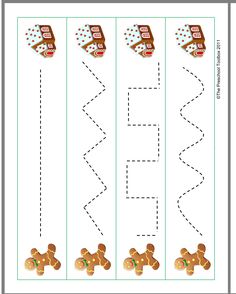 a printable worksheet for the letter e with gingerbreads on it