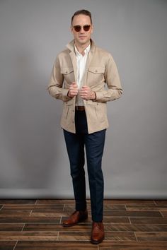 Safari Jacket Outfit, Khaki Jacket Outfit, Shirt Jacket Outfit, He Spoke Style, Shacket Outfit, Spring Outerwear, Safari Shirt, Khaki Jacket, Safari Jacket