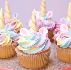 an instagram page with cupcakes decorated like unicorns