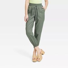 Women's High-rise Modern Ankle Jogger Pants - A New Day™ : Target Casual Spring Joggers With Pull-on Style, Spring Athleisure Pants For Workwear, Solid Tapered Leg Sweatpants For Spring, Solid Color Spring Sweatpants With Tapered Leg, Versatile Spring High-waisted Sweatpants, Spring Loungewear Joggers With Pull-on Style, Spring Versatile High-waisted Sweatpants, Spring Solid Color Tapered Leg Sweatpants, Casual Tapered Leg Sweatpants For Summer