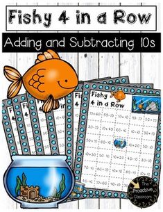 fishy 4 in a row addition and subtracing game