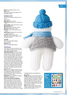 an image of a knitted snowman ornament in the shape of a mitt