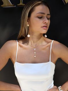 Introducing our Trio Pearl Drop Necklace featuring a captivating drop of three pearls, exuding timeless elegance and sophistication. Complete your look with Pearl Org Earrings. Formal Dangle Pearl Drop Necklace, Pearl White Long Drop Jewelry For Formal Occasions, Formal Long Drop Pearl White Jewelry, Elegant Long Drop Pearl Necklace, Elegant Dangle Pearl Necklace With Pendant, Elegant Teardrop Pearl Necklace With Adjustable Chain, Elegant Pearl Necklace With Dangle Pendant, Elegant Long Drop Pearl Necklace With Pendant, Formal Pearl Drop Necklace With Pearl Charm