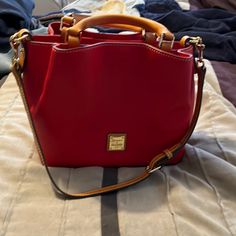 New! Gorgeous Dooney Bag In Perfect Condition. Dust Cover Included Dooney & Bourke Bags, Dust Cover, Dooney Bourke, Shoulder Bags, Bag Lady, Shoulder Bag, Tags, Red, Women Shopping