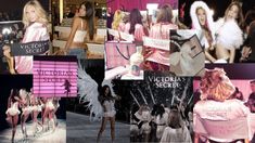 the victoria's secret models are all dressed up in pink and white outfits with angel wings