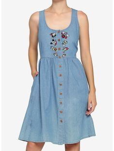 Disney Mickey & Friends Characters Chambray Dress Plus Size Disney, Tiki Dress, Jungle Cruise, Disney Dress, Her Universe, Friends Characters, Disney Beauty And The Beast, Disney Dresses, Chambray Dress