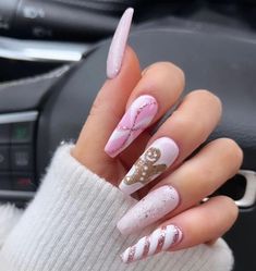 SUGAR Cookie-press on Nails-luxury Nails-pink Christmas Nails-glue on Nails-aesthetic Nails-xmas Nails-pink Nails-cookie Nails-ginger Cookie - Etsy Spring Nail Designs, Acrylic Press On Nails, Snowflake Nails, Festival Nails, Spring Nail, Christmas Nail Designs