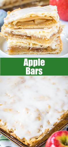 apple bars are stacked on top of each other