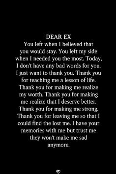 the poem dear ex is written in black and white