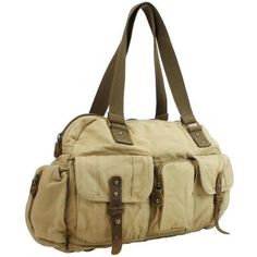 It is a medium-size nature canvas vintage-looking travel bag for 2-3 days of travel or even for gym purposes. 3 front zipper pockets make its panel art panel looking. you can carry it by hand or shoulder. This model does not come with a shoulder strap. Color: Khaki. Pocket Art, Canvas Travel Bag, Cotton Handbag, Leather Tote Purse, Vintage Purses, Duffel Bags, Canvas Handbags, Leather Travel, Shoulder Tote Bag