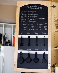 a blackboard with magnets attached to it