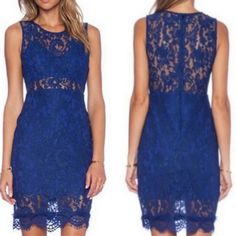 Nbd X Revolve Blue Lace Dress Medium New Without Tags Blue Lace Sleeveless Mini Dress, Blue Lace Midi Dress For Date Night, Blue Lace Mini Dress For Date Night, Blue Lace Midi Dress For Night Out, Blue Lace Dress, Lace Blue Dress, Dress Medium, Blue Lace, Lace Dress