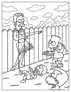 the simpsons family coloring pages for kids