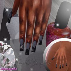 an image of a manicure and nail set with diamonds on the table next to it