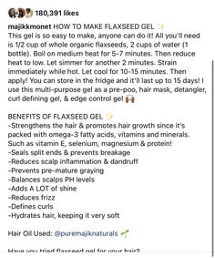 Flaxseed Gel, Edge Control, Flax Seed, Hair Mask, How To Apply, Thing 1, Let It Be