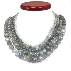 "✦Gemstone: Natural Labradorite  ✦Shape: Smooth Round Beads ✦Bead Size: 4mm, 6mm, 8mm, 10mm, 12mm ✦Necklace Length: 14\" inches, 16\" inches, 18\" inches, 20\" inches, 24\" inches ✦Average Strand Weight: < 4oz ♕Beautiful & High-Quality Necklace♕ Please Note: The color may appear slightly different on your monitor due to variations in color calibration settings. Kindly allow for a measurement error of 0.2-0.5mm, which may arise from different measurement methods. If you have any inquiries about wholesale orders or any other questions, please do not hesitate to reach out to us. *We appreciate your understanding and thank you for choosing our products!" White Labradorite, Wire Wrapped Crystal Pendant, Labradorite Necklace, Gemstone Beaded Necklace, White Howlite, Labradorite Necklaces, Purple Amethyst, Crystal Pendant, Gemstone Necklace