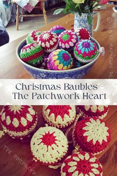 crochet christmas baubles the patchwork heart are ready to be made