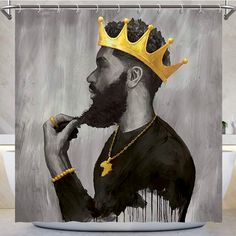 a painting of a man with a crown on his head and the words poshmark below it