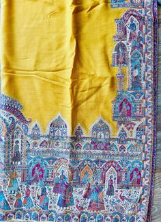 Beautiful vibrant Shikargah Kani showing Mughal Darbar scene on all 4 sides. Kani pashmina. Collector's item. Traditional Jamawar Shawl With Motifs, Jamawar Shawl With Motifs And Traditional Drape, Jamawar Shawl With Traditional Drape And Motifs, Traditional Patterned Shawl For Eid, Pashmina Shawl With Zari Work In Traditional Drape, Traditional Drape Scarves With Motifs For Eid, Semi-stitched Pashmina Shawl With Zari Work, Pashmina Shawl With Zari Work, Eid Shawl With Traditional Drape And Motifs