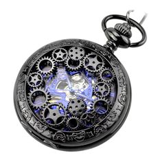 Store Home | Health & Beauty | Crafts | Toys & Games | Home, Furniture & DIY | Musical Instruments | Jewellery & Watches | Business, Office & Industrial | Collectables | Clothes, Shoes & Accessories Steampunk Blue Hands Scale Mechanical Skeleton Pocket Watch Graduation Gifts Description : Antique steampunk style , mechanical hand - wound movement . Special skeletonized and engraved design . Beautiful glass back of the watch for view of the movement . With 37 . 5cm length watch chain to attach to Classy Watch, Mechanical Hand, Engraved Design