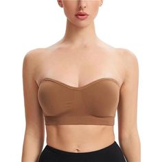 -90% Nylon, 10% Spandex -Imported -Pull-On Closure -Hand Wash Only -Premium Fabric: The Strapless Bandeau Bra Is Made Of 90% Nylon,10% Spandex, Nice Quality Fabric. The Tube Top Bra Is A Great Fit, Which Is Very Comfortable, Stretch And Smooth,Skin-Friendly, And Soft To Touch. -Removable Pads & Wire-Free Bandeau Bra Is Designed With Removable And Soft Pads. Removable Padded Is Convenient For Replacement And Washing, Which Always Retains Its Shape, And Has Great Coverage. -Non-Slip Strapless Bra Fitted Padded Strapless Tube Top, Fitted Seamless Bandeau Bra, Strapless Padded Fitted Tube Top, Stretch Padded Bandeau Bra, Fitted Seamless Brown Bra, Fitted Brown Bandeau Tube Top, Brown Stretch Tube Top For Spring, Spring Brown Stretch Tube Top, Strapless Stretch Bra For Spring