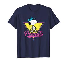 PRICES MAY VARY. Officially Licensed by Peanuts Graphic Artwork: H27714 Lightweight, Classic fit, Double-needle sleeve and bottom hem Peanuts T Shirts, Snoopy T Shirt, Graphic Artwork, Branded T Shirts, Peanut, Opera, Top Styles, Fashion Branding, Snoopy