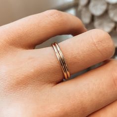 Handcrafted • Hypoallergenic • Waterproof • Tarnish Resistant. *You will receive one ring. The perfect stacking ring. 14k gold filled stamped. Super strong and the perfect thickness and weight. Waterproof, hypoallergenic and made to last. Rings Men Gold, Simple Stacking Rings, Rings Men, Stack Rings, One Ring, Wedding Looks, Stacking Ring, Stacking Rings, Sensitive Skin