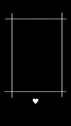 an empty square with a heart in the middle on a black background, surrounded by lines