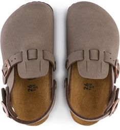 Easy to slide on and go  the kids' Birkenstock Kay clogs have convertible back straps with buckle closures that can swivel back for a more secure fit and comfortable footbeds for all-day wear. Leather Sandals With Cork-bed Midsoles For Outdoor Activities, Casual Clogs With Buckle Closure For Outdoor, Adjustable Slip-on Clogs With Cushioned Footbed, Casual Brown Clogs For Outdoor Activities, Adjustable Cushioned Slip-on Clogs, Outdoor Closed Toe Clogs With Buckle Closure, Brown Clogs With Rubber Sole For Outdoor Activities, Comfortable Outdoor Clogs With Buckle Closure, Brown Round Toe Clogs For Outdoor Activities