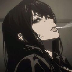 Animes Pfp Aesthetic Girl, Girl Pfp Animes Manga, Ani̇me Gi̇rl Pfp Dark Hair, Black Haired Anime Pfp, Cartoon With Bangs, Pfp Anime Girlboss, Goth Mommy Pfp, Manga Pfp Girl Icon, Black Long Hair Aesthetic