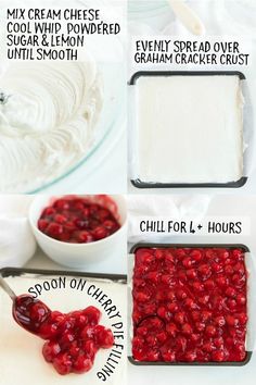 instructions for how to make cranberry cheese cake