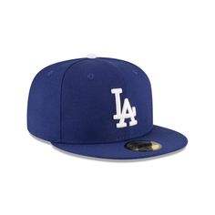 the los angeles dodgers'new era 59fifty cap is shown in blue