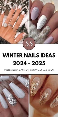 Nails 2024 Christmas, Winter Gel Nails Ideas 2024, Winter 2024 Nails, Winter Nail Designs Classy, Fun Winter Nails, Winter Acrylics, Classy Winter Nails, Winter Nail Trends, Winter Nail Ideas