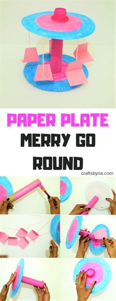 this paper plate merry go round craft is so easy to make and it's perfect for