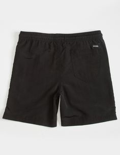 Rsq Nylon Shorts. Elastic Drawstring Waist. Welt Hand Pockets. Back Right Patch Pocket. Woven Label Above Pocket. Approx. Inseam: 6". 100% Nylon. Machine Wash. Imported. Black Nylon Swim Trunks With Drawstring, Casual Black Cotton Swim Trunks, Casual Black Swim Trunks, Casual Nylon Swim Trunks In Solid Color, Black Cotton Swim Trunks For Summer, Casual Solid Nylon Swim Trunks, Black Cotton Summer Swim Trunks, Summer Nylon Bottoms With Adjustable Waist, Sporty Cotton Swim Trunks With Drawstring