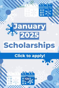 These scholarships are due in January, apply before the month is over!