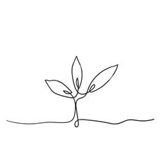 Sprout Tattoo, Line Animation, Continuous Line Art, Single Line Drawing, Line Sketch, Plant Vector, Doodle Style, Continuous Line Drawing, Diagram Architecture