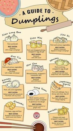 a poster with instructions on how to use dumplings for soups and stews