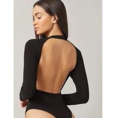 New With Tags! Sexy Backless Black Bodysuit! Perfect Staple For Fall And Winter Or For A Night Out Size Medium / 6 Snap Closure Bodycon Bodysuit, Mock Neck And T Shirt, Backless Bodysuit, Ribbed Knit Bodysuit, Comfy Jumpsuits, Sleeveless Bodysuit, Womens Bodysuit, Black Bodysuit, Black Pattern