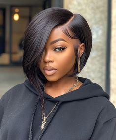 Why Choose Asymmetrical Bob Fall Hair Colors for Black Women? 💇‍♀️ Ombre Bob Black Women, Dopamine Aesthetic, Queen Hairstyles, Asymetrical Haircut, Chop Hairstyles, Stretched Hair, Hair Colors Dark