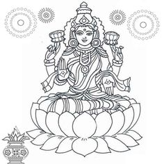 the hindu god sitting on top of a lotus with two hands in each other's arms