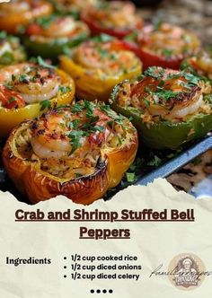 the recipe for crab and shrimp stuffed bell peppers