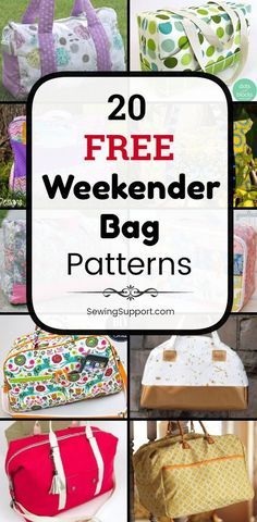 the top ten free weekender bag patterns for sewing and quilting, including purses