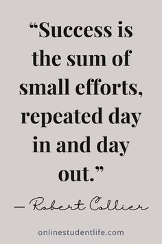 a quote from robert allen on success and the sum of small efforts, repeated day in and day out