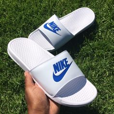 Nike Benassi " Jdi " Just Do It White / Varsity Royal Blue Men's Us Size 14 & 18 Condition: Brand New - Without Box Satisfaction Is 100% Guaranteed* Additional Notes: Guaranteed To Be 100% Authentic Nike Merchandise ( Purchased From An Authorized Nike Retailer ) Sandal Slide Sandals Color Comfortable Sz Size Duke Dodger Dodgers Kentucky 15 17 Nike Slippers Women, Nike Slides Men, White Nike Slides, Nike Slide Sandals, Nike Benassi Slides, Nike Flip Flops, Nike Slippers, Spring Shoes Women, Futuristic Shoes